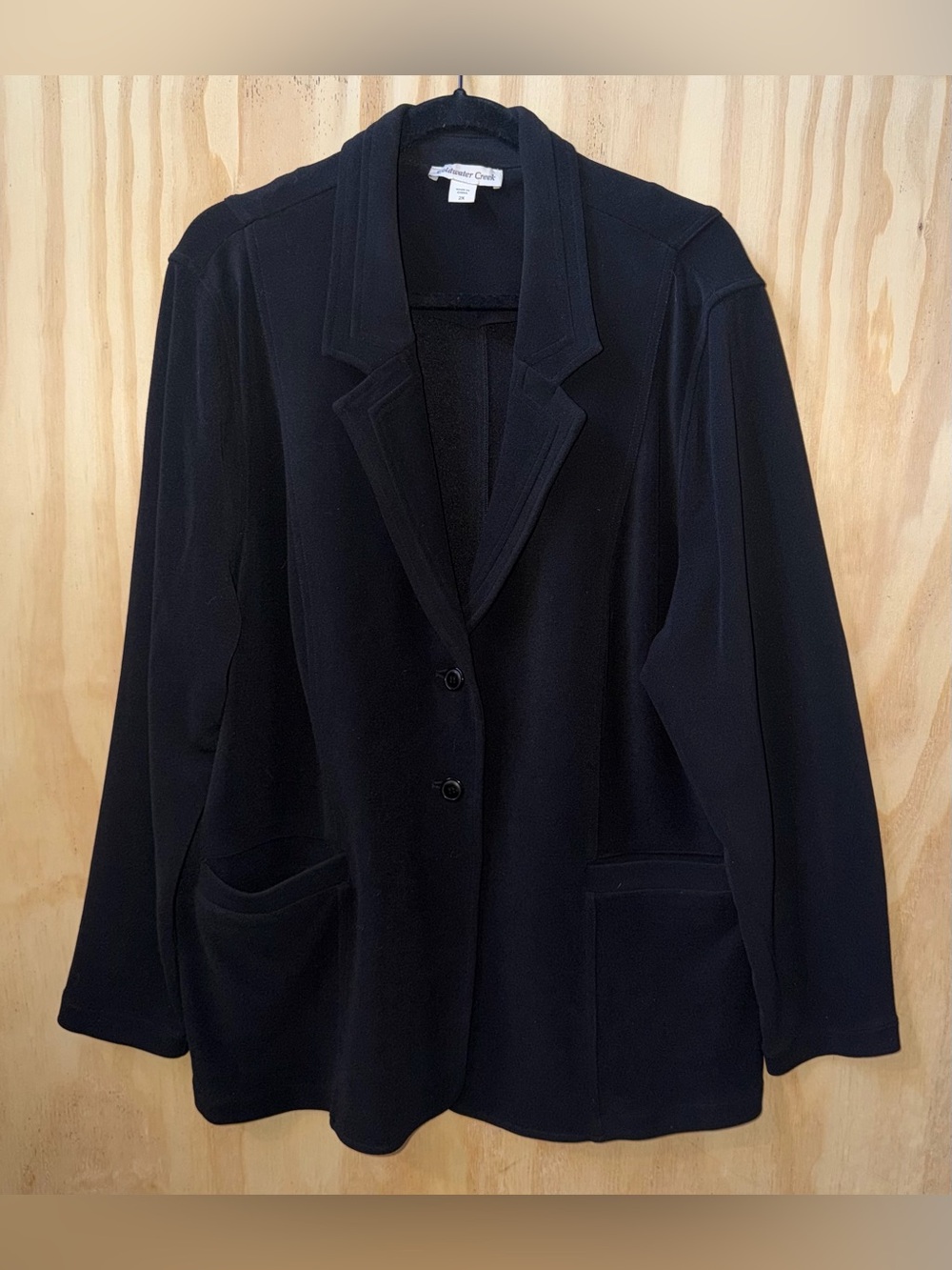 Coldwater Creek Black Button Front Jacket Women’s Size 2X Career Blazer EUC